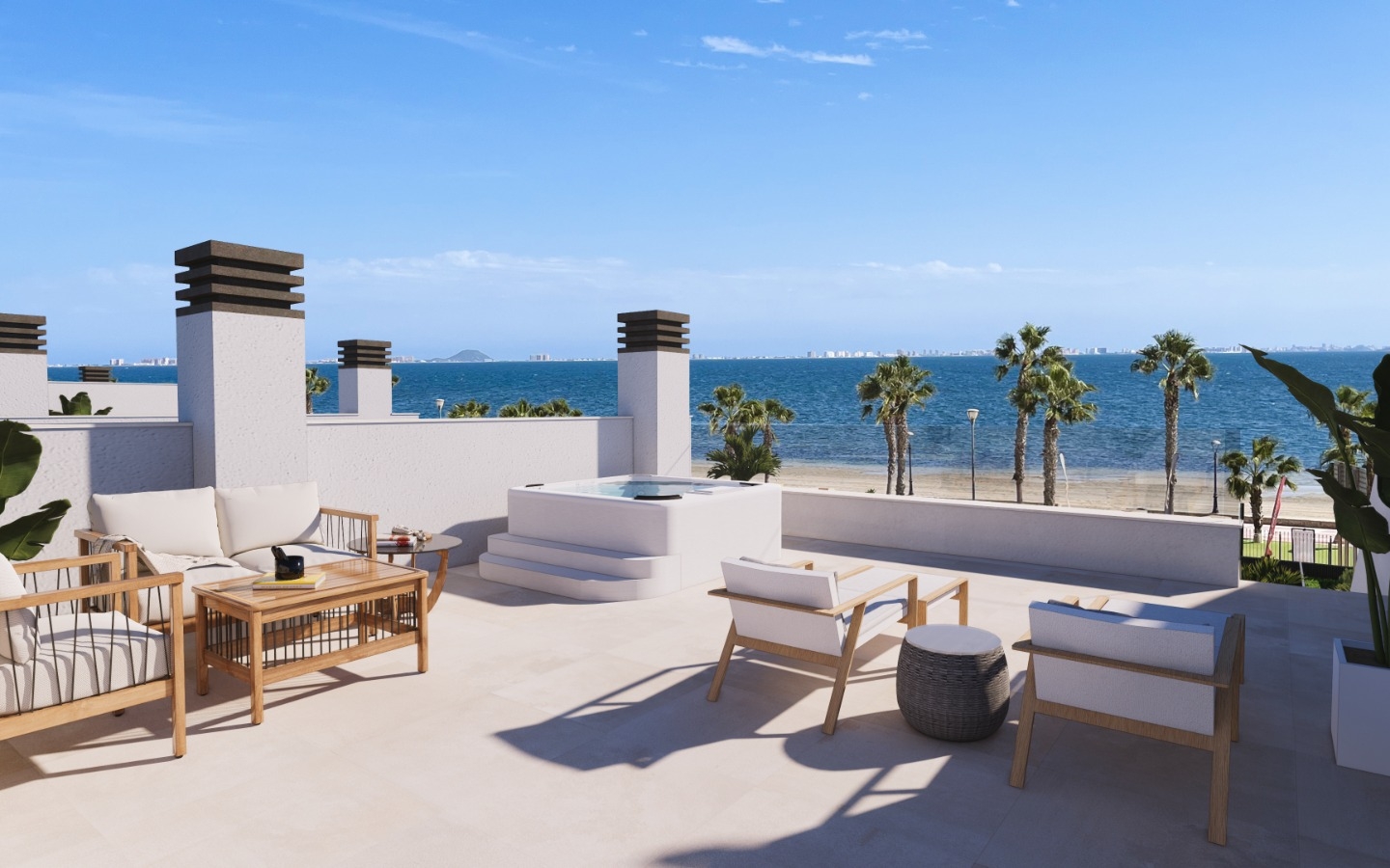 New Build - Property on the beach. Fantastic view to La Manga. Your own gate to the beach and the beach promenade. Sun roof with yacuzzi. - - New Build - Property on the beach. Fantastic view to La Manga. Your own gate to the beach and the beach promenade. Sun roof with yacuzzi. - -