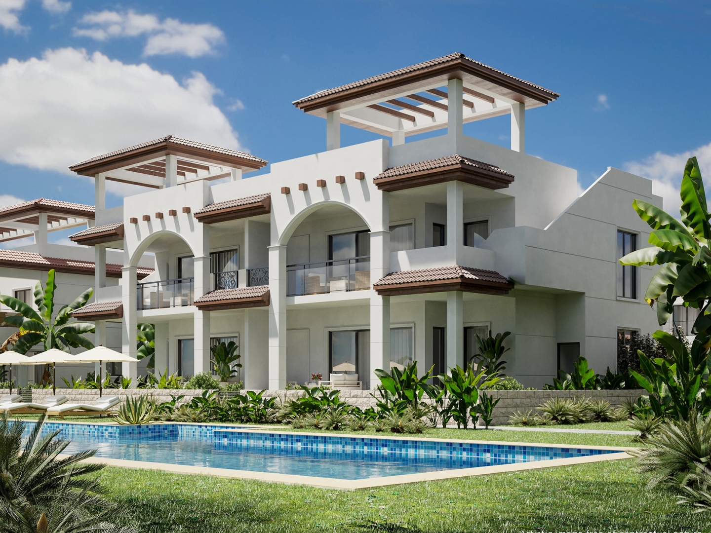 Fantastic new modern top floor apartments with 3 bedrooms and two bathrooms. Private sun terrace with pergola. Ciudad Quesada, Dona Pepa, Alicante. 10 minutes to many beaches and Torrevieja. Completion March 2025.